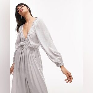 Topshop Stripe Long Sleeve Jumpsuit Size 2